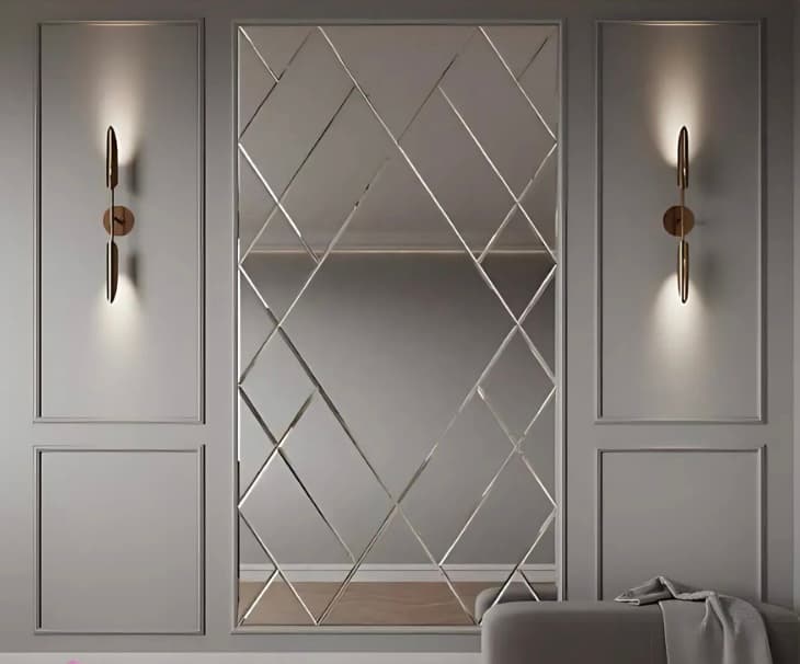 Decorative Beveled Mirror Wall